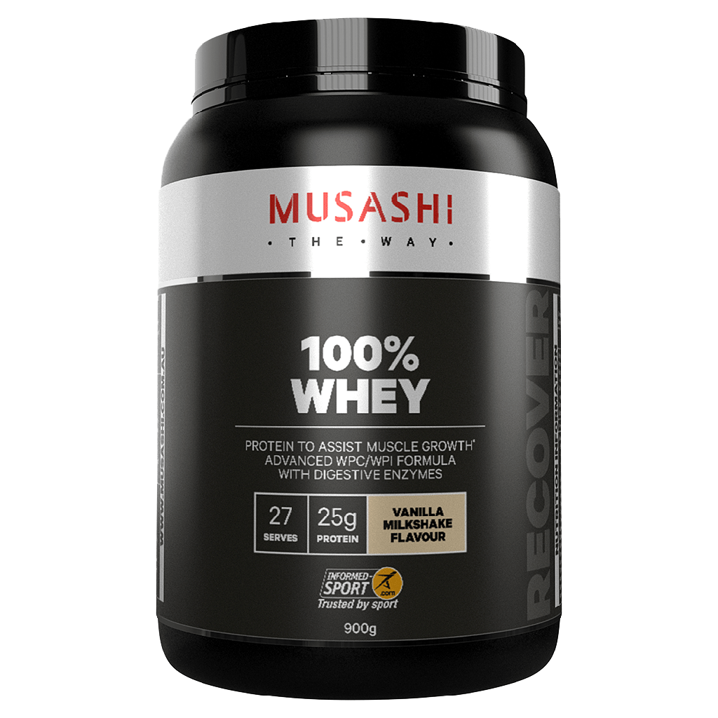 Musashi 100% Whey (1) & MUSASHI-100%WHEY-900G-VAN