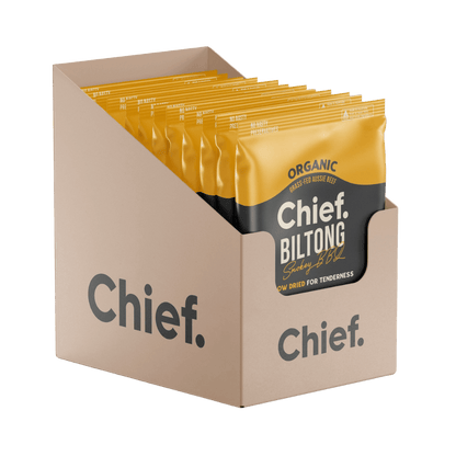 Organic Biltong & CHIEF-Biltong-Box-Of-12-BBQ