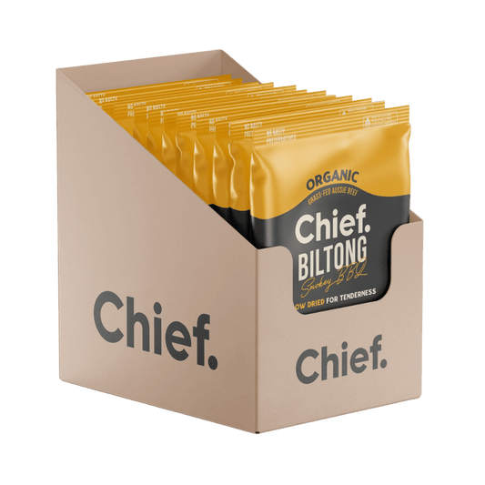 Organic Biltong & CHIEF-Biltong-Box-Of-12-BBQ