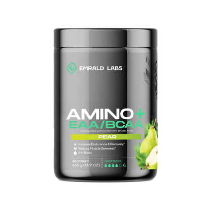 Amino+ EAA/BCAA (6) & EMRALD-Amino+-60Srv-Pear