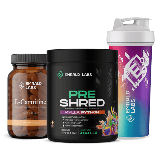 Pre Shred + FREE L-Carnitine + FREE Emrald Labs Shaker