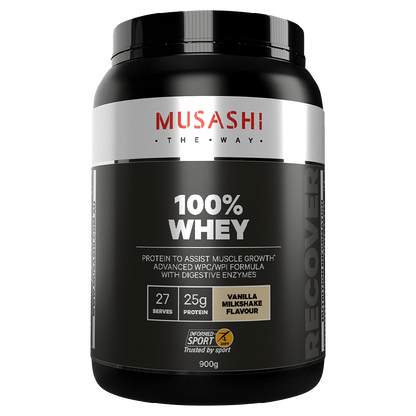 Musashi 100% Whey (1) & MUSASHI-100%WHEY-900G-VAN