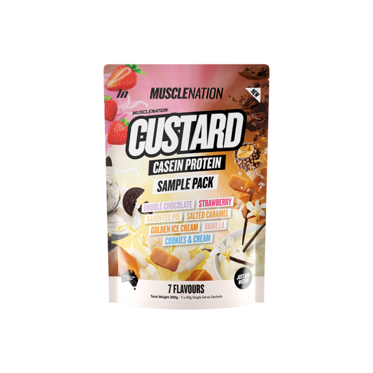 Custard Casein Protein Variety Pack & MUSCLENATION-Cust-Variety-Pk7